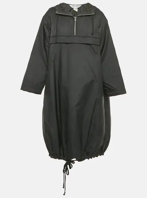 Comme des Garcons Black Synthetic Hooded Long Jacket M