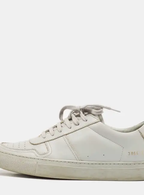 Common Projects Light Grey Leather BBall Low Top Bumpy Sneakers Size 38