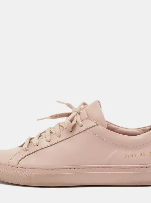 Common Projects Pink Leather Achilles Low Top Sneakers Size 35