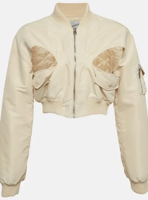 Coperni Beige Synthetic Cut Out Detail Crop jacket M