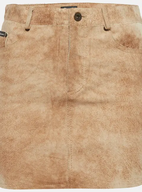 D&G Beige Suede Mini Skirt S