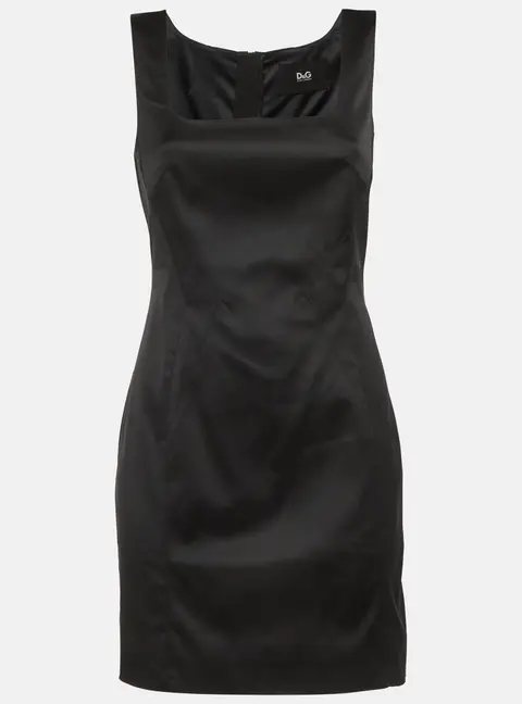 D&G Black Satin Sheath Dress M