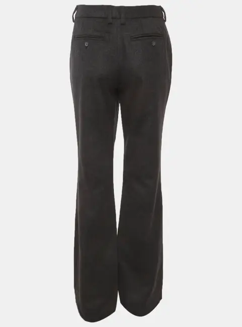 D&G Dark Grey Wool Blend High Waist Flared Trousers L