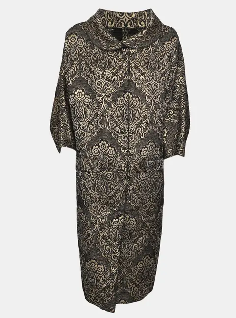 D&G Black & Gold Brocade Oversized Coat S
