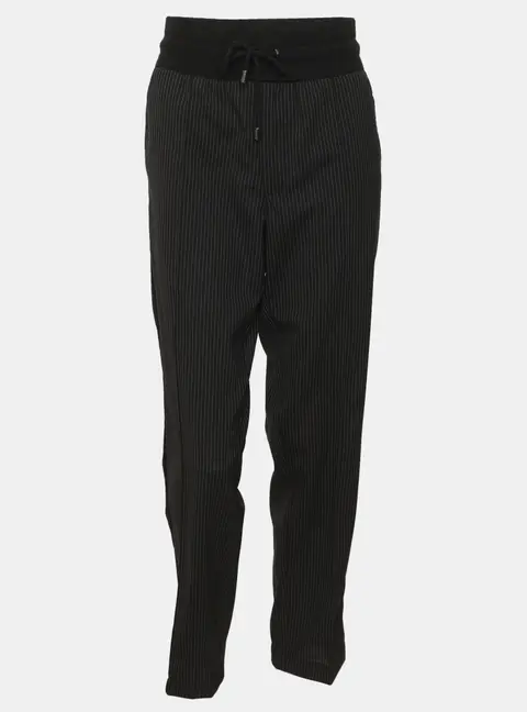 D&G Dark Grey Pin Stripe Wool Blend Elasticated Drawstring Pants M