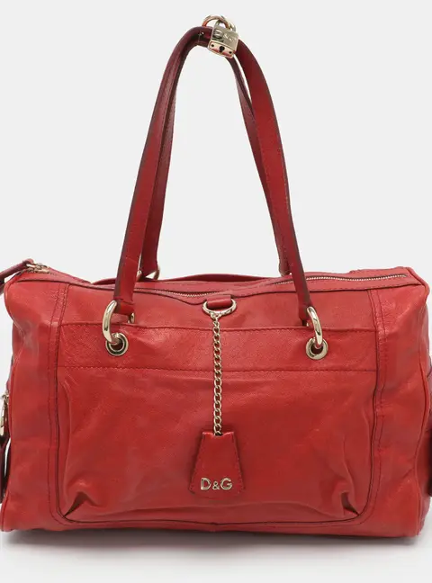 D&G Sylvie Red Leather Satchel