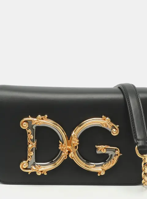Dolce & Gabbana DG Girls Black Leather Crossbody Bag