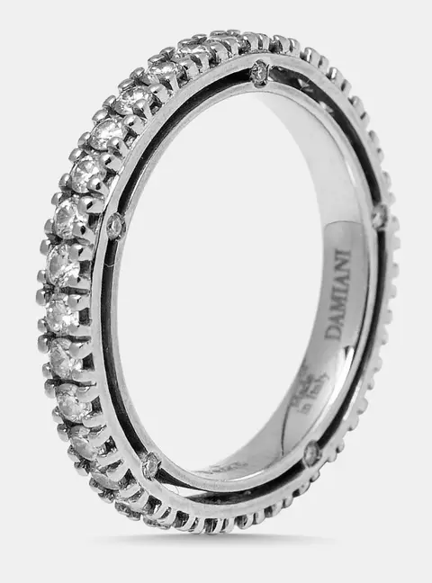 Damiani D.side Diamonds 18k White Gold Ring Size 50