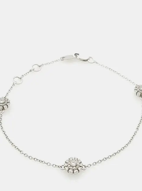 Damiani 18k White Gold Diamond Margherita Bracelet