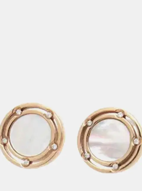 Damiani D.Side 18K Pink Gold Mother of Pearl Diamond Earrings
