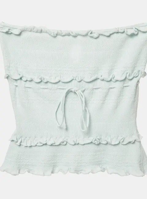 Danielle Guizio Blue Knit Tube Top M