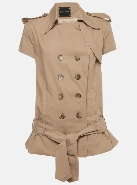 Datt Beige Gabardine Double Breasted Soleil Top S