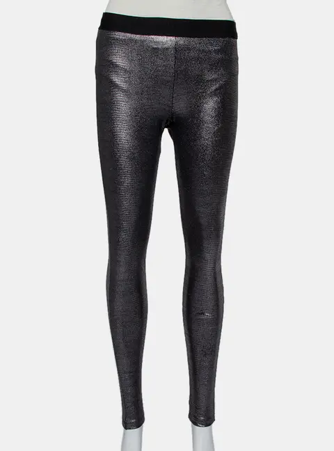 David Lerner Metallic Coated Knit Leggings L