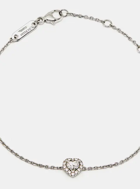 De Beers Aura Solitare Diamonds 18k White Gold Bracelet