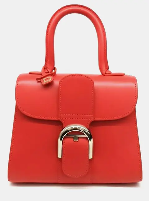 Delvaux Briand Mini Red Leather Top Handle Bag