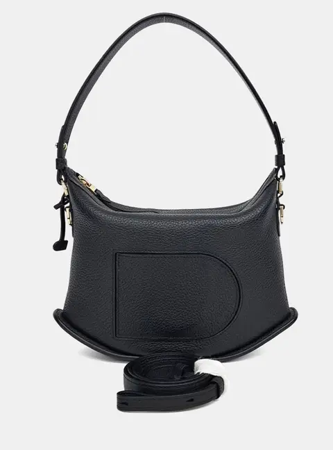Delvaux Pin Swing Black Leather Shoulder Bag