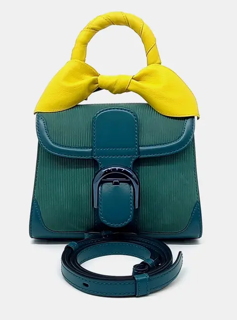 Delvaux Briand Mini Green Leather Top Handle Bag