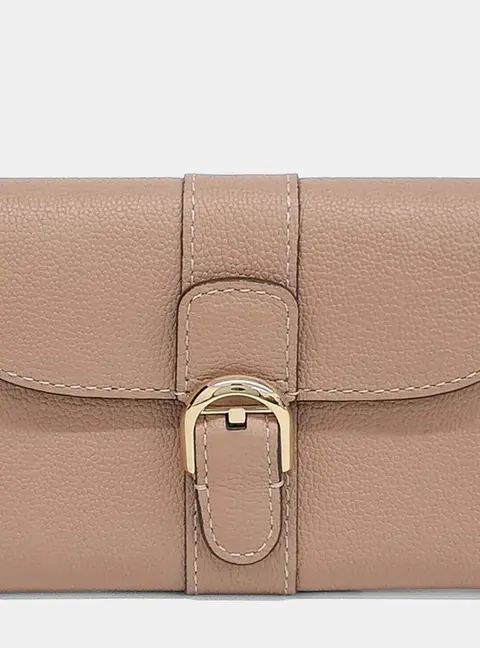 Delvaux Briand Brown Grained Calfskin Leather Wallet