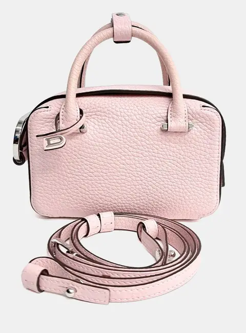 Delvaux Cool Box Nano Pink Leather Top Handle Bag