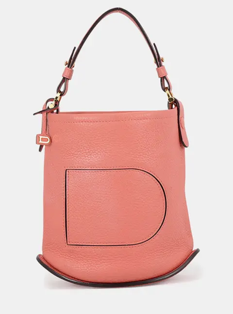 Delvaux Pantoy Handbag Salmon Pink Leather
