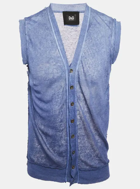 D&G Blue Ombre Knit Sleeveless Vest L