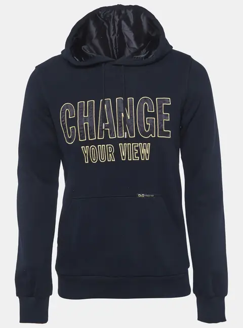 D&G Navy Blue Jersey "Change Your View" Hoodie L