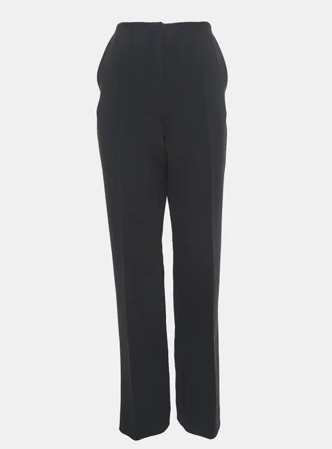 Diane Von Furstenberg Black Stretch Crepe High-Rise Trousers M