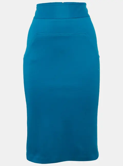 Diane Von Furstenberg Blue Jersey Martey Pencil Skirt S