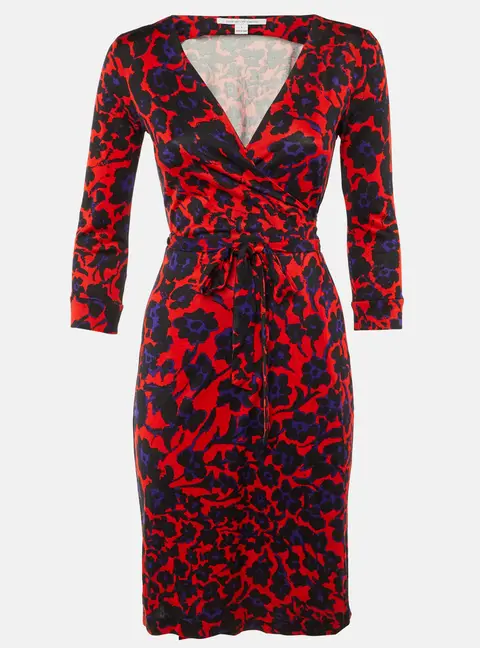 Diane Von Furstenberg Multicolor Printed Silk Jersey Wrap Dress S