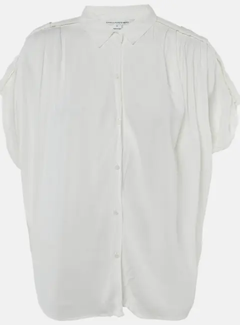 Diane Von Furstenberg White Crepe Karin Top M