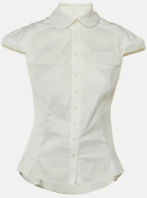 Diane Von Furstenberg White Cotton Como Button Front Shirt M