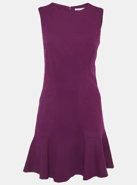 Diane Von Furstenberg Purple Stretch Knit Min Dress S
