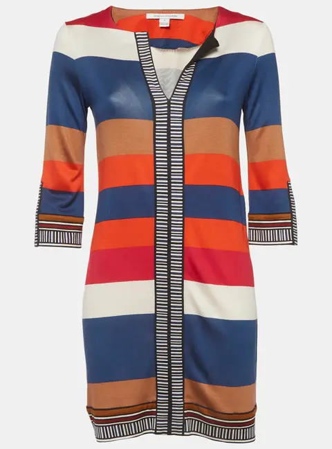 Diane Von Furstenberg Multicolor Printed Mini Dress S