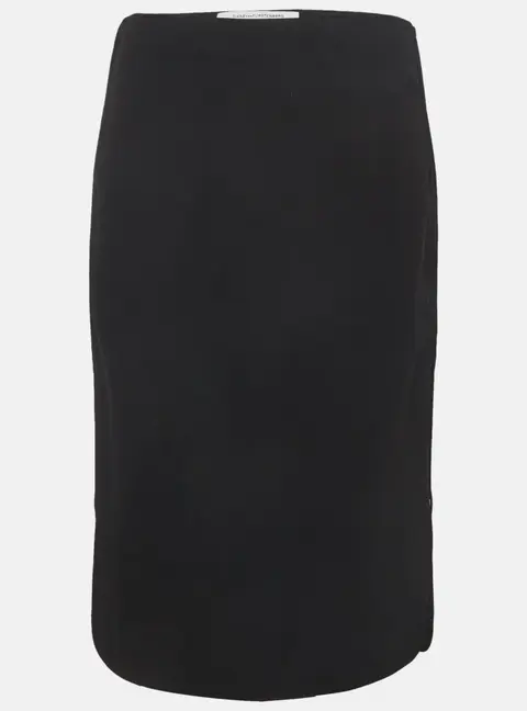 Diane Von Furstenberg Black Stretch Cotton Side Zip Detail Noemi Pencil Skirt M