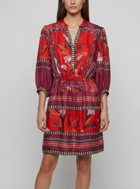 Diane Von Furstenberg Multicolour Printed Silk Chrystie Mini Dress L