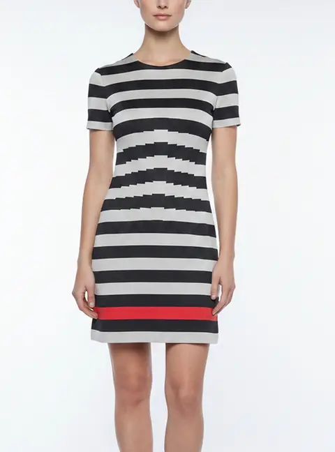 Diane Von Furstenberg Multicolour Stripe Jersey Short Sleeve Yazmine Dress S