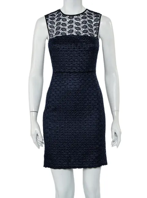 Diane Von Furstenberg Navy Blue Kinchu SG Lace Dress S
