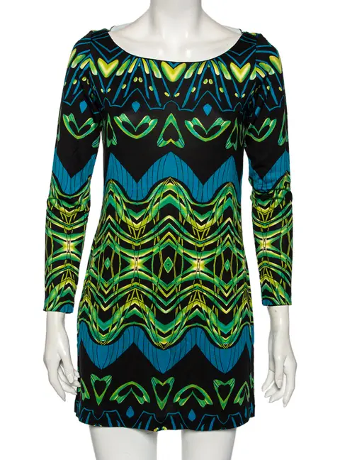 Diane von Furstenberg Multicolor Printed Silk Tacita Tunic Dress S