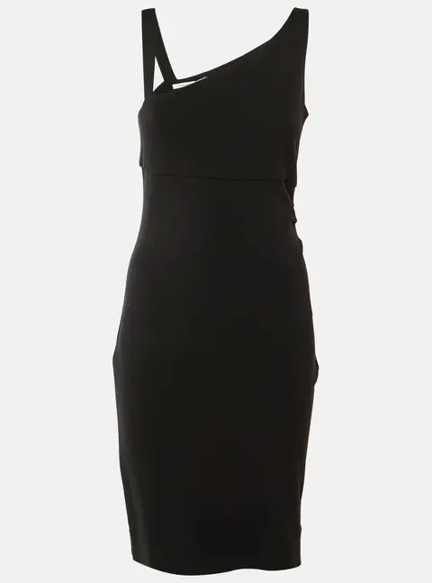 Diane Von Furstenberg Black Stretch Knit Sleeveless Nomie Dress M