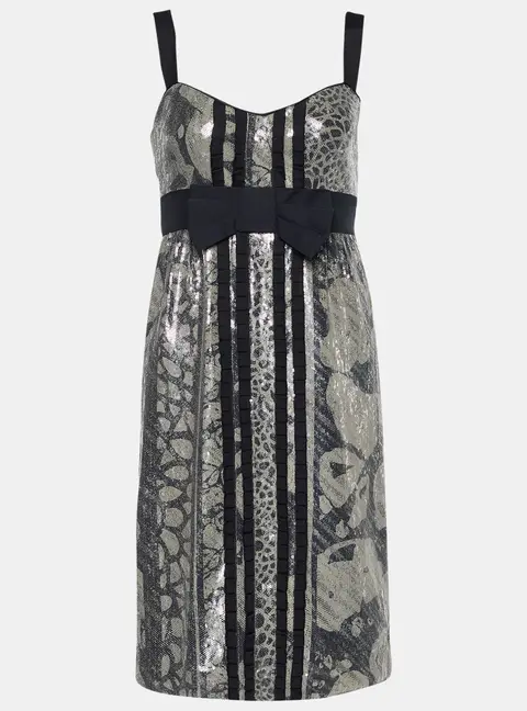 Diane von Furstenberg Grey Sequined Ariba Bodycon Dress S