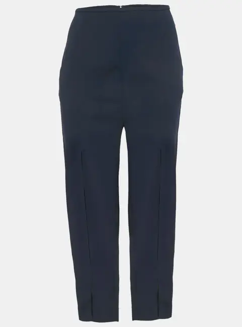 Dion Lee Navy Blue Crepe Bar-tack Detail Trousers S