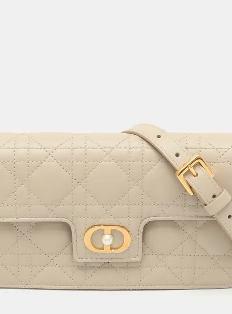 Dior Jolie Mini Beige Cannage Leather Crossbody Bag
