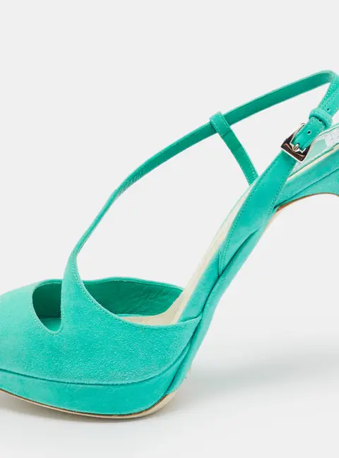 Dior Green Suede Ankle Strap Slingback Sandals Size 37