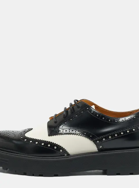 Dior Teddy-D Size 39 Black/White Leather Derby