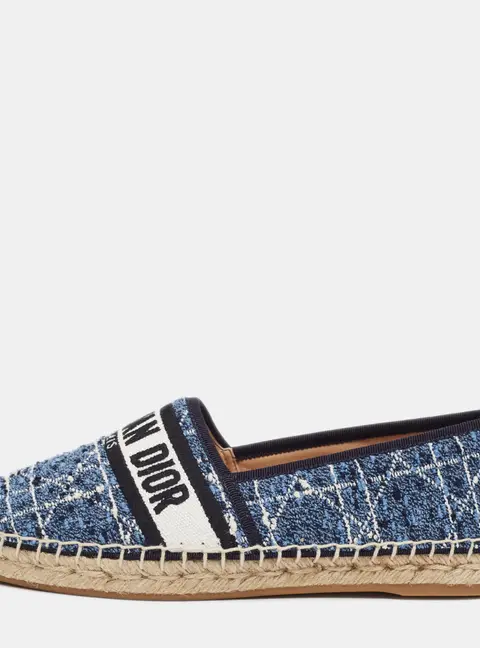 Dior Granville Size 40 Blue/White Denim Espadrille Flats