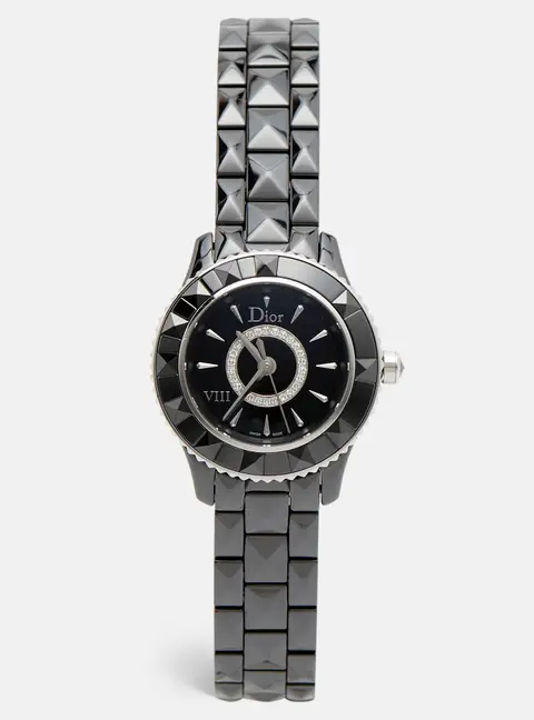 Dior Dior VIII Black Diamond Ceramic Stainless Steel CD1221E0C001 Women's Wristwatch 28 mm