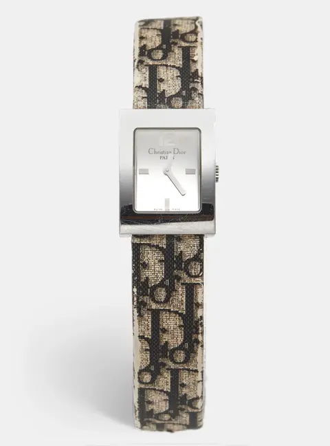 Christian Dior Malice D78-109 Silver Stainless Steel Leather Women's Wristwatch 19 mm