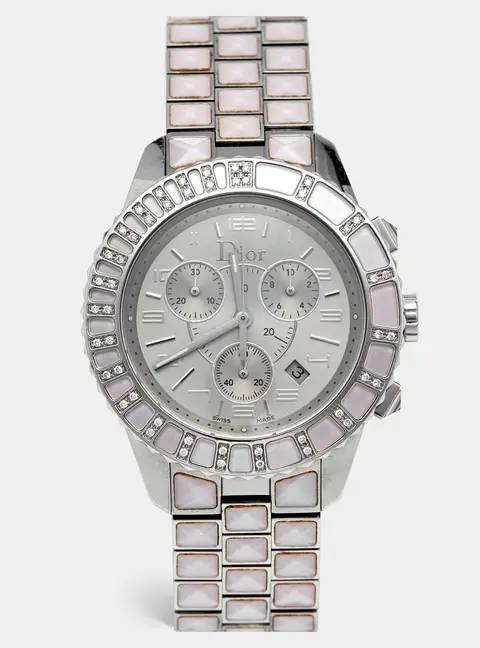 Dior Christal CD114315M001 Silver Dial Stainless Steel Diamond Sapphire Women's Wristwatch 39 mm