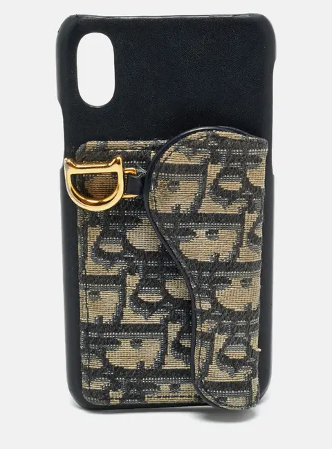 Dior Blue Oblique Canvas and Leather iPhone X Case