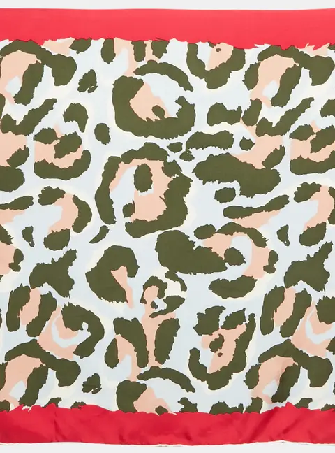 Christian Dior Pink/Green Printed Silk Scarf